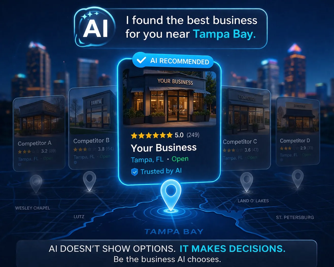 AI recommends your business above competitors in Tampa Bay