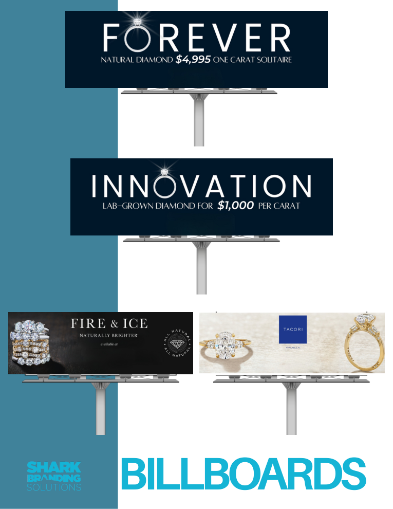 Examples of billboard design work from Shark Branding Solutions
